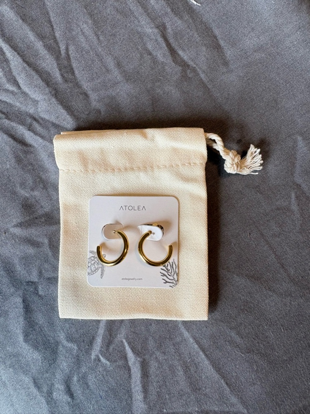 ATOLEA Gold Hoop Earrings - Classic Small Hoops